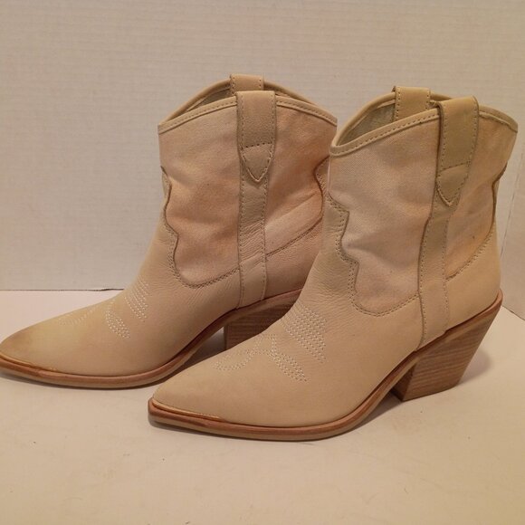 DOLCE VITA "Nashe" Women's Size 8.5 Vanilla Nubuck Western-Style Ankle Booties - Picture 7 of 12